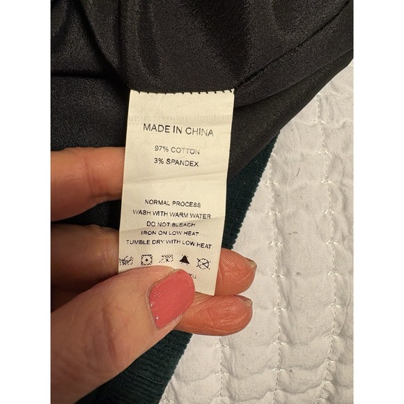 Simplee Sz M Dark Green Corduroy Floral Embroidered Mini Skirt Bohemian Artsy - Picture 8 of 8